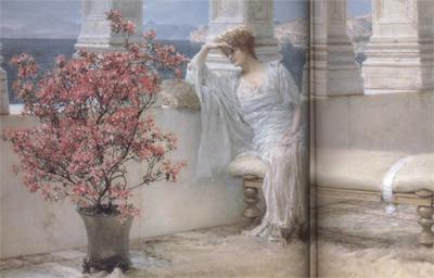 Alma-Tadema, Sir Lawrence Her Eyes Are with her Thoughts and They Are Far Away (mk23) Sweden oil painting art